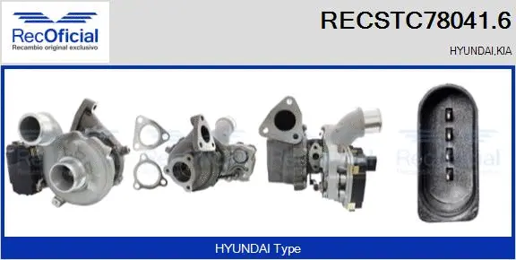 Turbocompresseur, suralimentation RECOFICIAL RECSTC78041.6