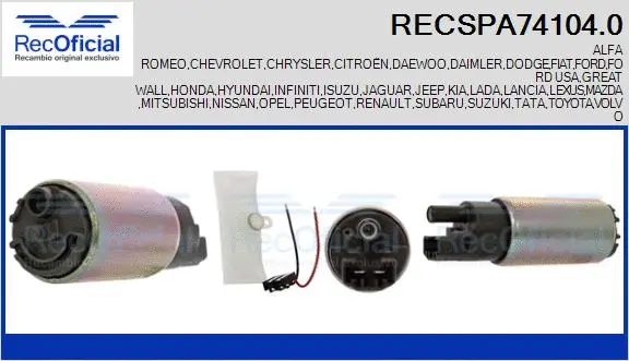 Pompe à carburant RECOFICIAL RECSPA74104.0