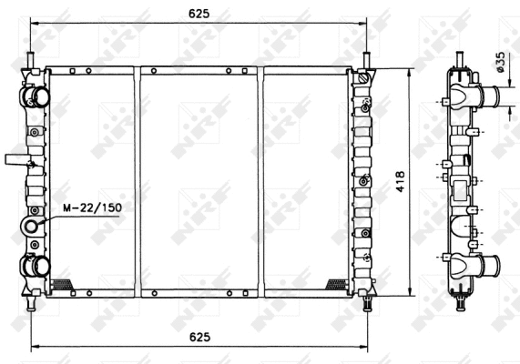 Radiateur, refroidissement du moteur NRF 58122