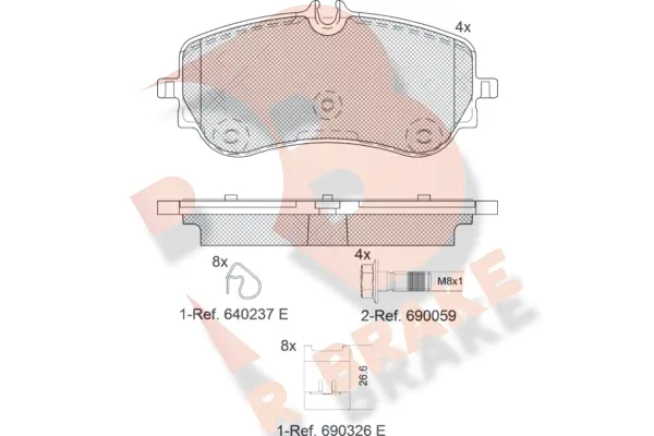 Kit de plaquettes de frein, frein à disque R BRAKE RB2301