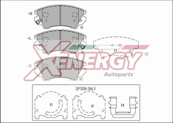 Kit de plaquettes de frein, frein à disque AP XENERGY X41229