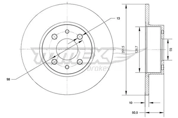 Disque de frein TOMEX Brakes TX 70-89