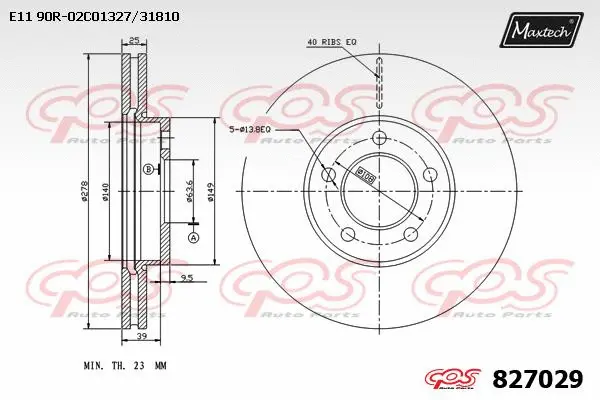 Disque de frein MAXTECH 827029