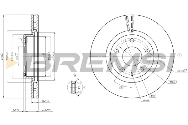 Disque de frein BREMSI CD8465V