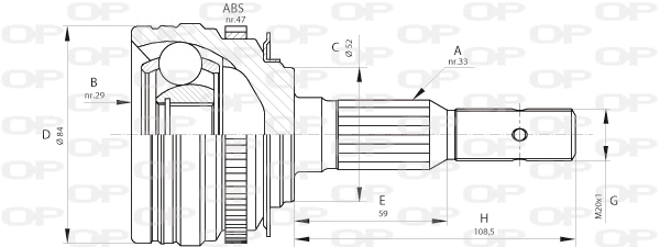 Jeu de joints, arbre de transmission OPEN PARTS CVJ5273.10