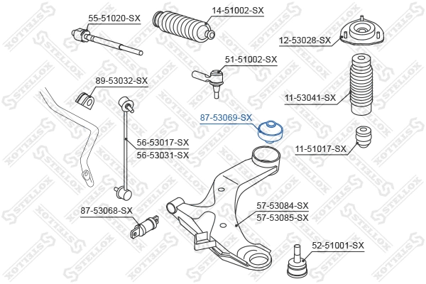 Suspension, bras de liaison STELLOX 87-53069-SX