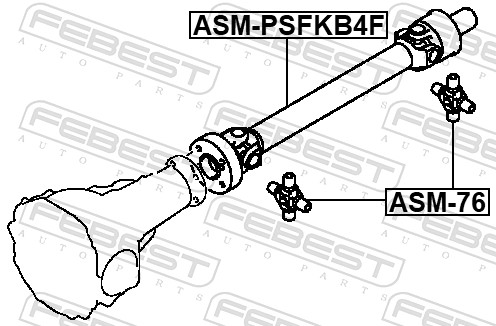Arbre de transmission, entraînement essieux FEBEST ASM-PSFKB4F