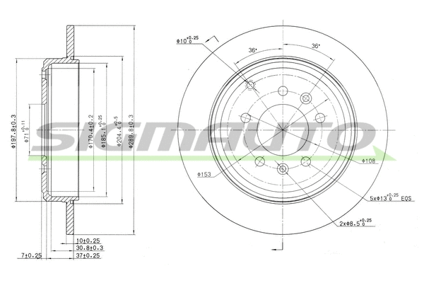 Disque de frein SIGMAUTO DBB115S