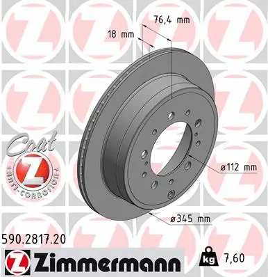 Disque de frein ZIMMERMANN 590.2817.20