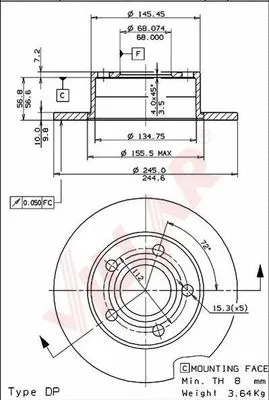Disque de frein VILLAR 628.0153