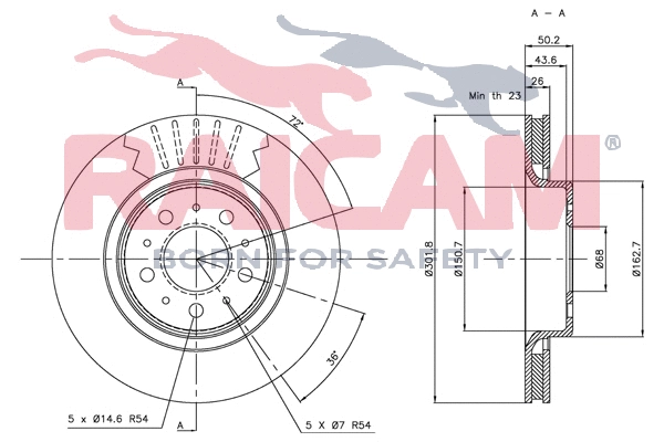 Disque de frein RAICAM RD00947