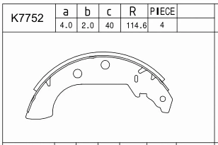 Jeu de mâchoires de frein ASIMCO K7752