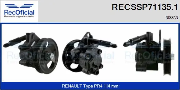 Pompe hydraulique, direction RECOFICIAL RECSSP71135.1