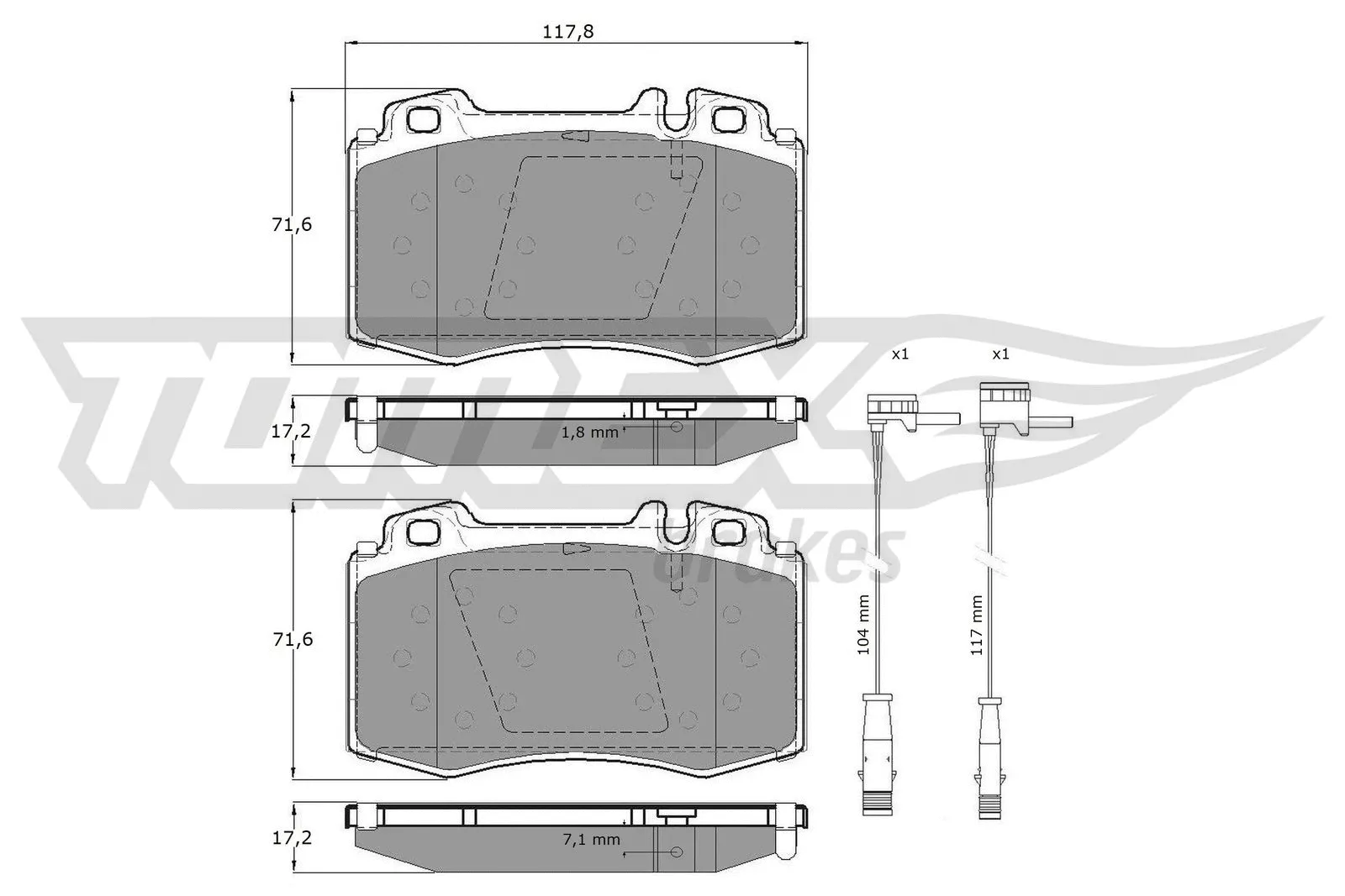 Kit de plaquettes de frein, frein à disque TOMEX Brakes TX 12-811