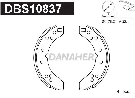 Jeu de mâchoires de frein DANAHER DBS10837