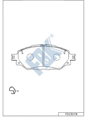 Kit de plaquettes de frein, frein à disque FBK FD2301M
