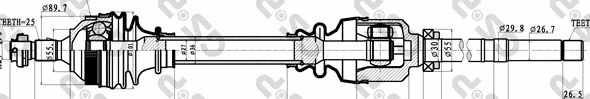 Arbre de transmission GSP 245153