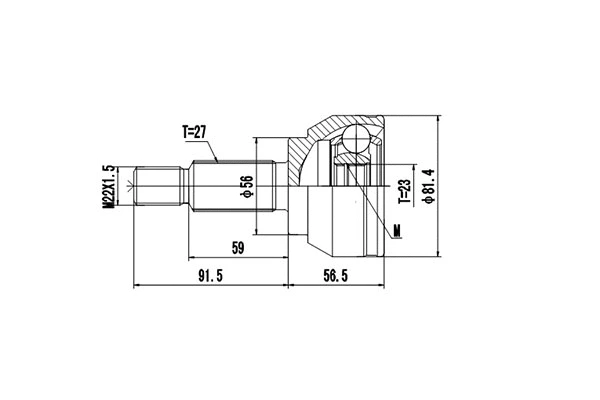 Jeu de joints, arbre de transmission DYNAMATRIX DCV818007