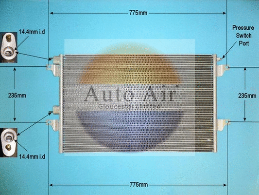 Condenseur, climatisation AUTO AIR GLOUCESTER 16-1283