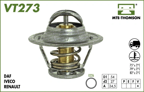 Thermostat, liquide de refroidissement MTE-THOMSON VT273.79