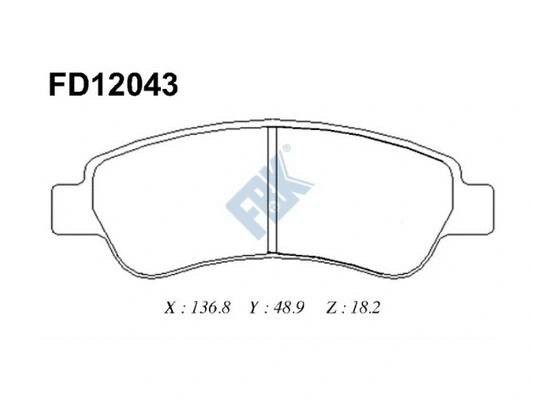Kit de plaquettes de frein, frein à disque FBK FD12043