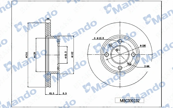Disque de frein MANDO MBC030132