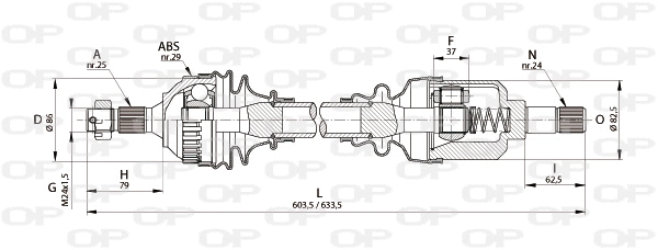 Arbre de transmission OPEN PARTS DRS6178.00