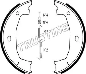 Jeu de mâchoires de frein, frein de stationnement TRUSTING 019.028K