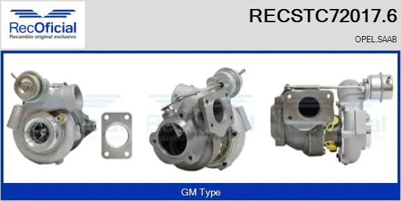 Turbocompresseur, suralimentation RECOFICIAL RECSTC72017.6