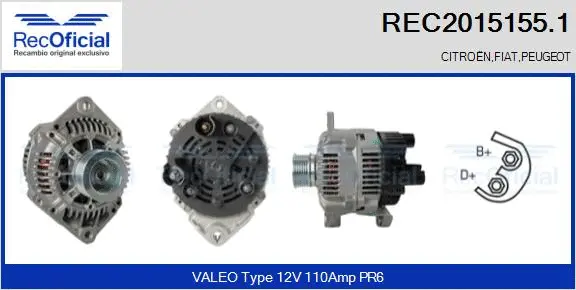 Alternateur RECOFICIAL REC2015155.1