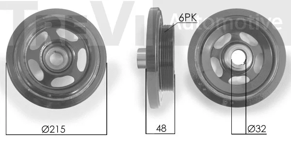 Poulie, vilebrequin TREVI AUTOMOTIVE PC1110