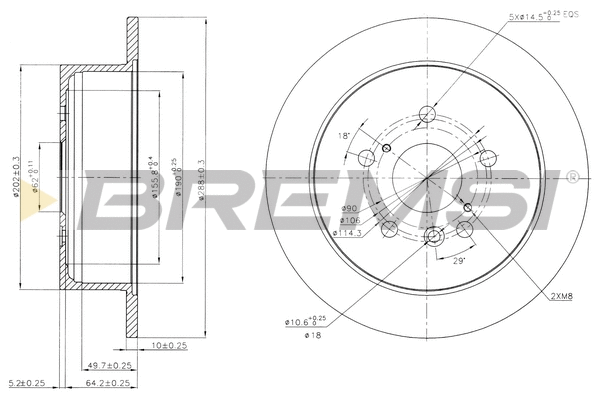 Disque de frein BREMSI CD7545S