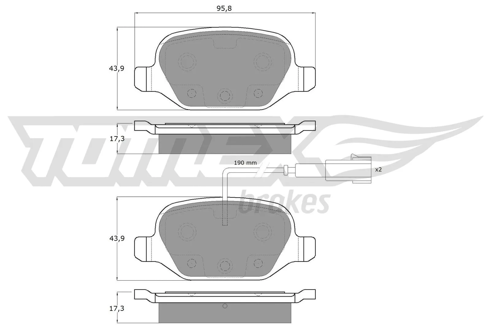 Kit de plaquettes de frein, frein à disque TOMEX Brakes TX 12-703