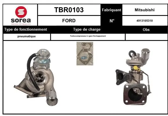 Turbocompresseur, suralimentation EAI TBR0103