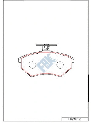 Kit de plaquettes de frein, frein à disque FBK FD21012