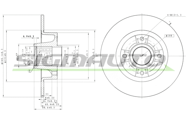 Disque de frein SIGMAUTO DBB571S