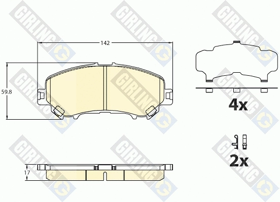 Kit de plaquettes de frein, frein à disque GIRLING 6136316