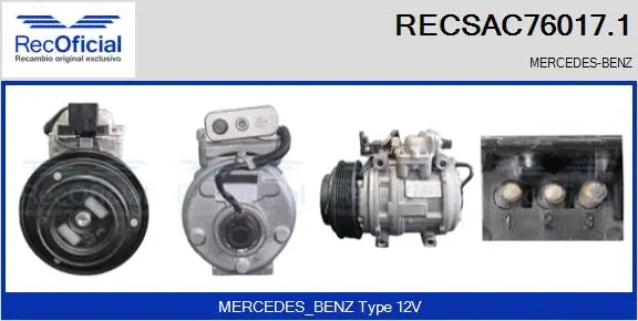 Compresseur, climatisation RECOFICIAL RECSAC76017.1