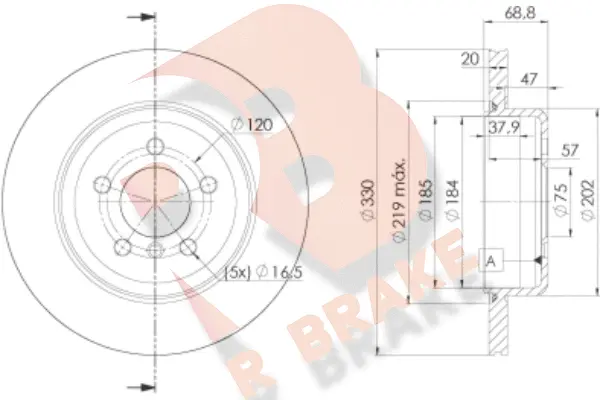 Disque de frein R BRAKE 78RBD23558