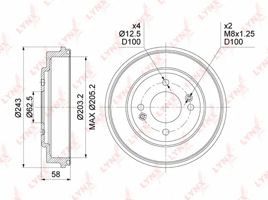 Tambour de frein LYNXAUTO BM-1072