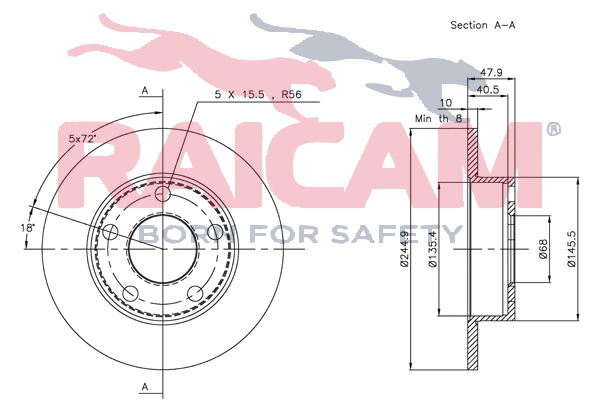 Disque de frein RAICAM RD00890