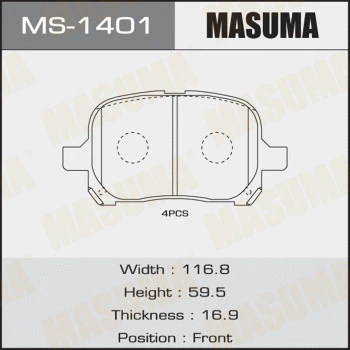 Jeu de mâchoires de frein MASUMA MS-1401