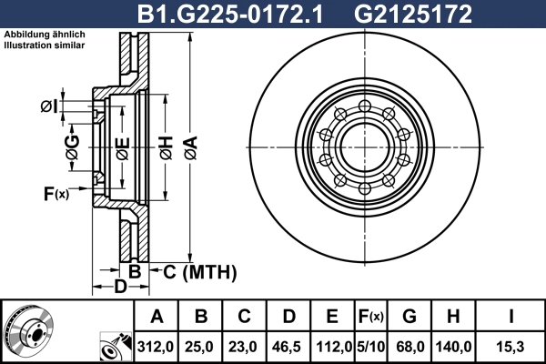 Disque de frein GALFER B1.G225-0172.1