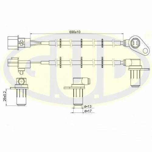 Capteur, vitesse de roue G.U.D. GABS02623
