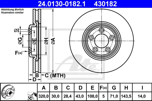Disque de frein ATE-APAC 24.0130-0182.1