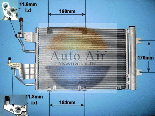 Condenseur, climatisation AUTO AIR GLOUCESTER 16-1099