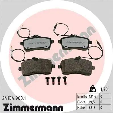 Kit de plaquettes de frein, frein à disque ZIMMERMANN 24134.900.1