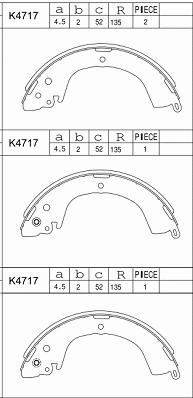 Jeu de mâchoires de frein ASIMCO K4717