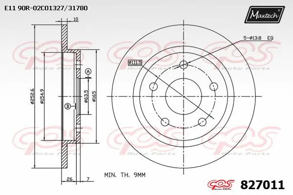Disque de frein MAXTECH 827011