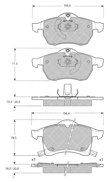 Kit de plaquettes de frein, frein à disque MTR MT620